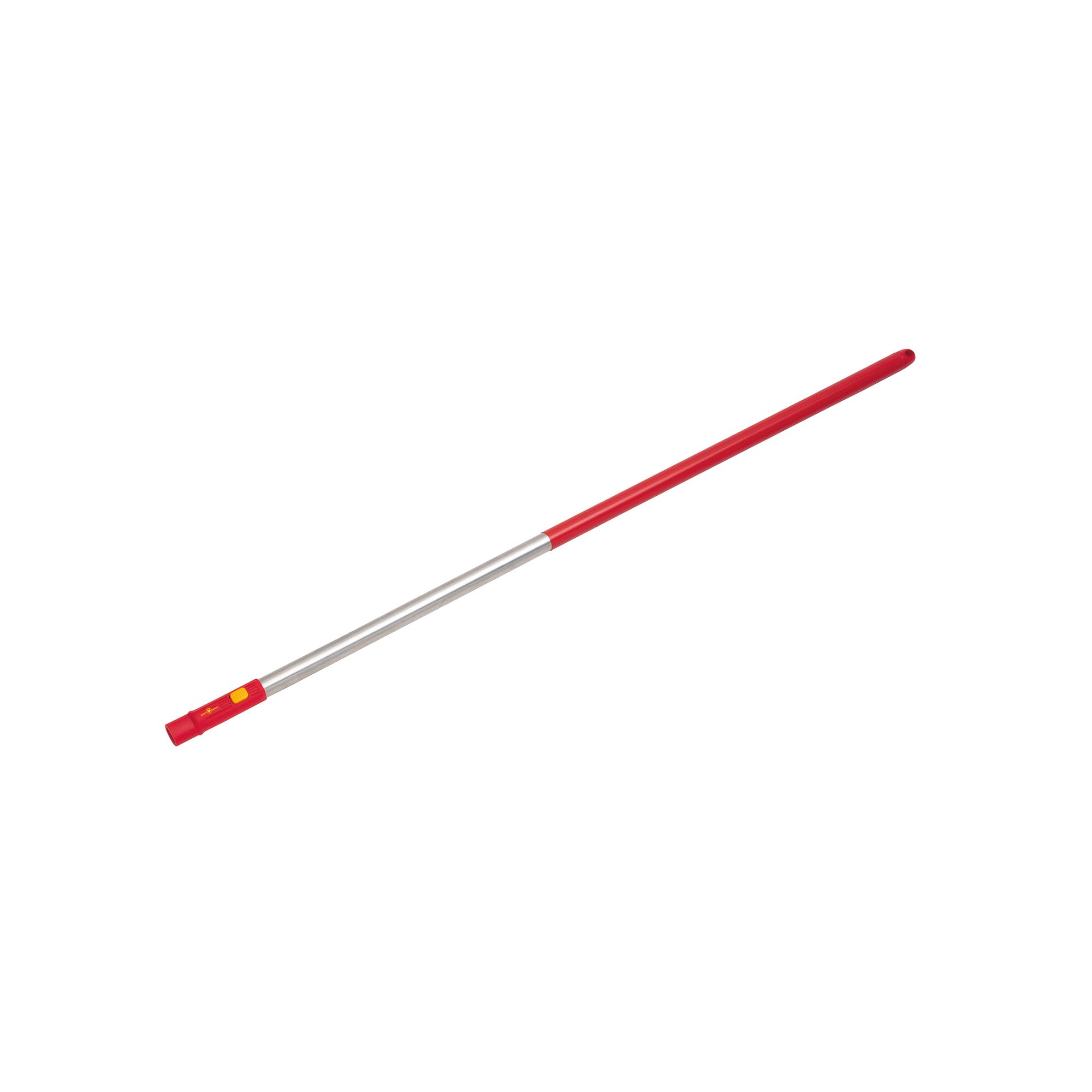 A WOLFGarten garden tool handle with a red and silver design, photographed on a white background.
